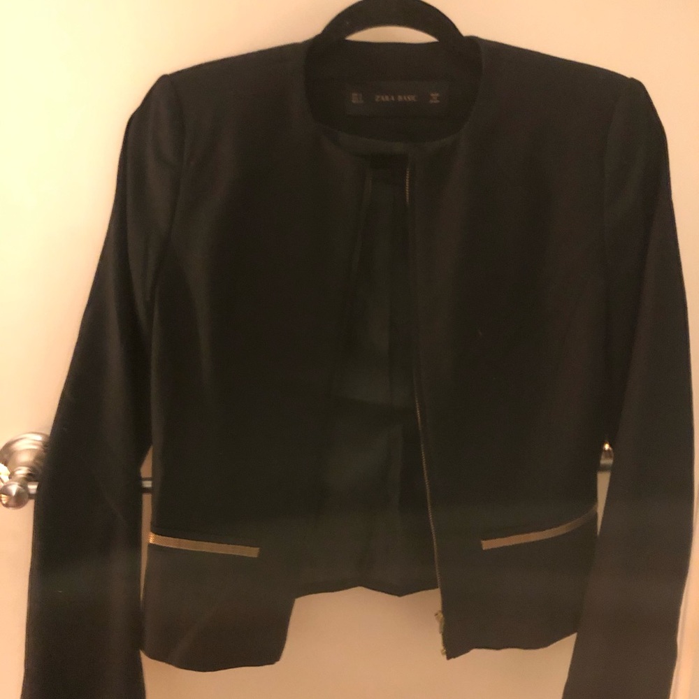 Zara Basic blazer with gold pockets (size small)